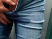 POV Standing Piss Practice At The Porta John Urinal 13/16