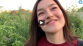 public outdoor blowjob with creampie from shy girl in the bushes ...
