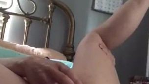 Horny housewife home alone orgasms with favorite toy
