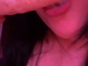 messy deep throat fucking w/ dildo