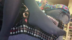 Pantyhose/Stockings Crossed Leg & Foot Tease (See FULL VIDEO on My Premium Page)