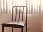 Chair tease fat pussy squeeze