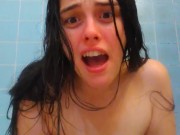 Onlyfans Anal Orgasm Slut OLD PinkMoonLust Sits in Pee & Spit so She Fingers Fucks Her Hairy Asshole 3/16