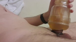 Intense fleshlight orgasm!
