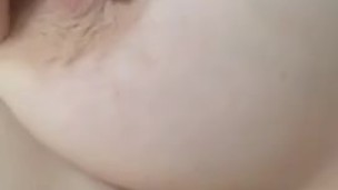Chubby girl playing with boobs
