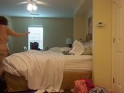 BBW nurse Vicki strips and puts on a dress quick change