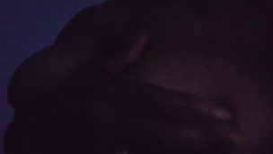 Feeling on my chocolate titties!
