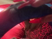 muscle woman with giant dildo strapon dildo 40 cm 6/16