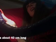 muscle woman with giant dildo strapon dildo 40 cm 7/16