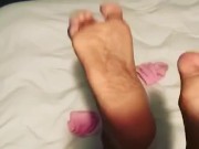 Ebony Teen Soles up close POV