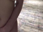 Part 2! Touching my pussy in a public hotel hallway!