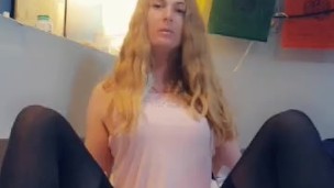 Sexy Blonde Sissy Pink Lingerie