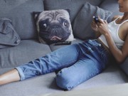 OMG My Fitness Gamer GF Masturbate for Me with a Toy on the Sofa and she Cum 1/16