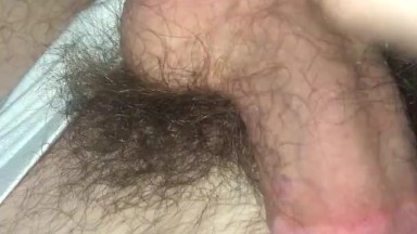 19 year old college guy Jesse Gold shows off pubes and jerks off