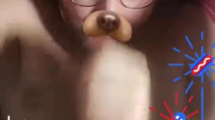 Sc Puppy Kyle Butler Shoots Some Fireworks Onto His Glasses 'Happy 4th!'