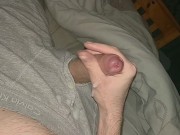 Slow motion cumshot at bedtime