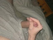 Slow motion cumshot at bedtime 7/16