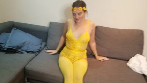 Pixiee Little strips after swallowing all of Chazzy's cum