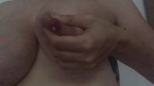 Full tits lactating milk