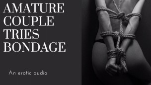 young couple try bondage