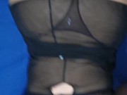 Fucking my sexy girlfriend, blowjob, doggy style and cum on their thongs!