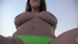 Angela White Big Tits Fucking on a Public Beach