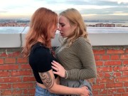 Hot and wet orgasm on the roof 1/16