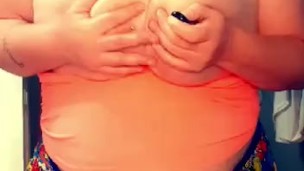 Playing with my size F titties