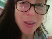 Nerdy Milf Pissing into A Wad of TP Before bed