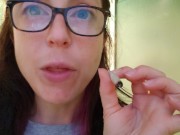 Nerdy Milf Pissing into A Wad of TP Before bed 2/16