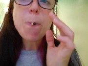 Nerdy Milf Pissing into A Wad of TP Before bed 5/16