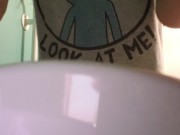 Nerdy Milf Pissing into A Wad of TP Before bed 8/16