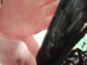 Pissing Through My Dirty Creamy Black Panties 5/16