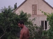 The hot day ended with watering the garden. 2/16