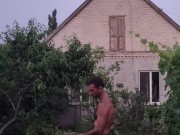 The hot day ended with watering the garden. 3/16