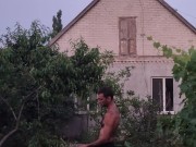 The hot day ended with watering the garden. 5/16