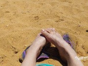 Sexy Latina's Feet at the Beach | Come Suck on These Toes For Me Baby