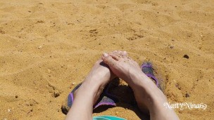 Sexy Latina's Feet at the Beach | Come Suck on These Toes For Me Baby