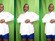 Hombre vistiéndose lentamente, seriamente y sensualmente
