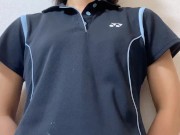 テニスウェアに手コキ服射 cum onto sport clothes 13/16