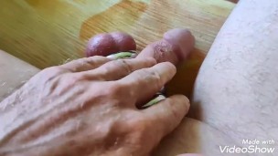 While stretching the balls.