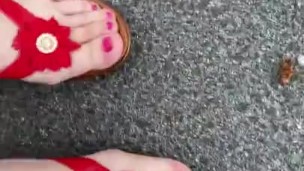 Breaking in sexy new flip flop sandals 