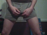 Ripping my cock from my CK boxers and shooting load 3/16