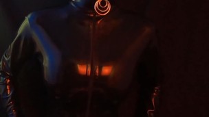 Latex doll with condom hood shines herself trailer
