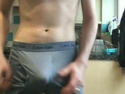 Flexing, bulging in boxer briefs and cumshot 9/16