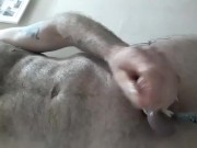 Stroking my bound cock 