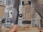 Horny and Desperately Wetting Gray Spandex 10/16