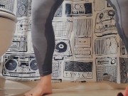 Horny and Desperately Wetting Gray Spandex 11/16