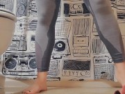 Horny and Desperately Wetting Gray Spandex 14/16