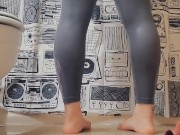 Horny and Desperately Wetting Gray Spandex 15/16